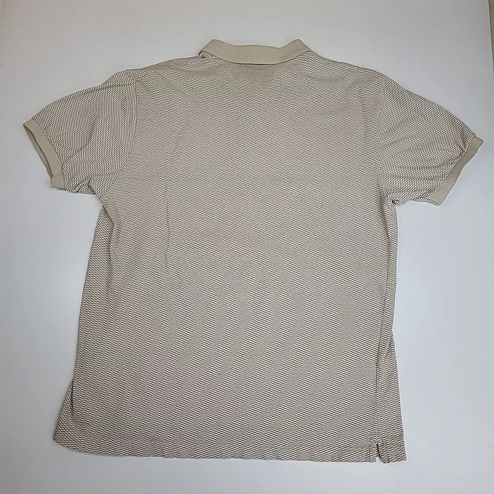 Vintage Chaps‎ Ralph Lauren Polo Shirt Mens Medium Beige Check Golf Casual